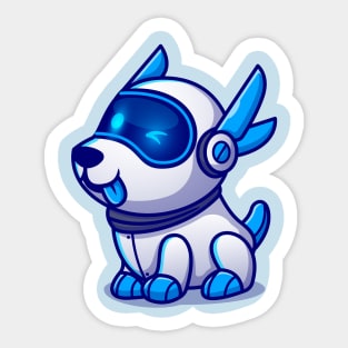 Cute Dog Robot Cartoon Sticker
